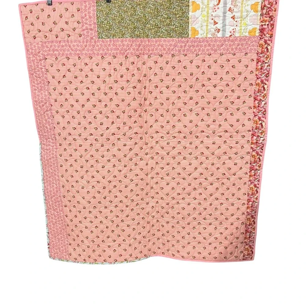 Whimsical Fairy Garden‎ Quilt 42x46 Cottagecore Throw Blanket, Porch, Wall Decor